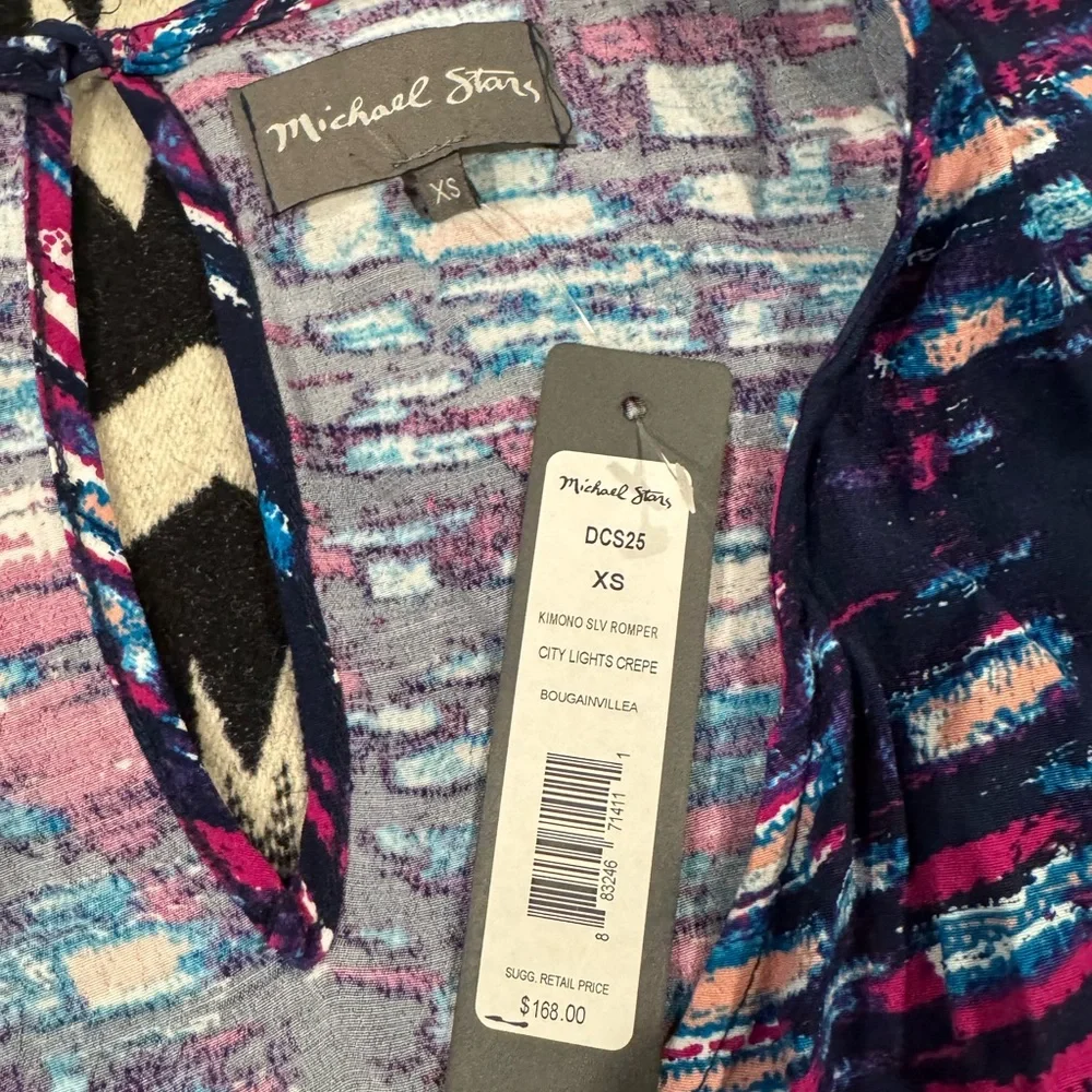 Michael Stars Pink and Blue Graphic Blouse - Picture 5 of 5